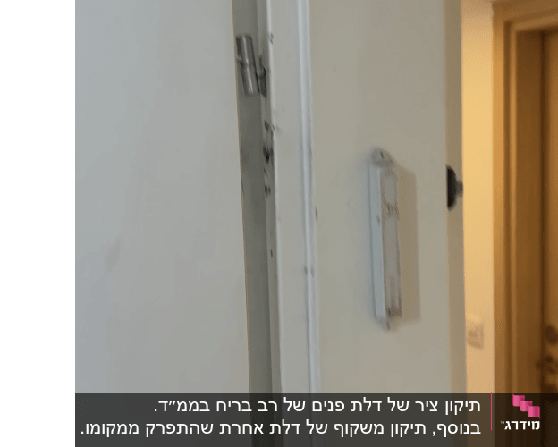תקריב של משקוף דלת, ציר מתכת ומזוזה